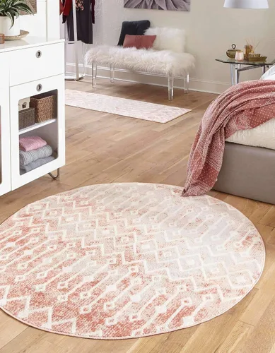 Vista 45 de Unique Loom Bohemian Trellis Collection - Alfombra rectangular de 2 x 3 pies 1 pulgada, color rosa polvoriento/marfil