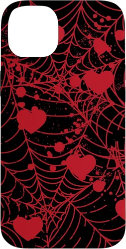 Vista 15 de Spiderweb Valentine's Day Hearts Gothic Goth Black Fairycore Case for iPhone 17
