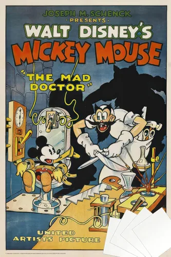 Vista 9 de Mickey Mouse - Walt Disney Movie Poster (The Mad Doctor) (Size: 24" x 36") (Laminated Poster)