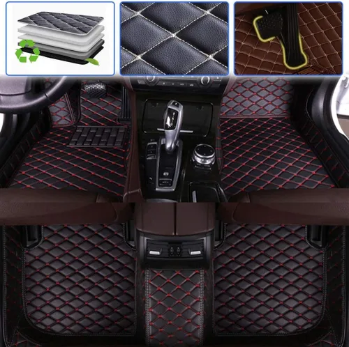 Vista 12 de SureKit Alfombrillas de coche compatibles con Buick GL8 2017-2018, sin reposabrazos, sin interruptor de tanque, forro de suelo, impermeable Gris