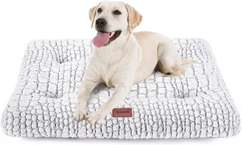 Vista 28 de Alfombrilla de cama para perro, suave y mullida, para jaula de perro, cama para perros pequeños, medianos y grandes, y gatos, lavable Marrón