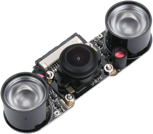 Vista 3 de Raspberry Pi 4 Cámara ojo de pez gran angular 5MP 1080p visión nocturna módulo de cámara para Raspberry Pi 4 Modelo B Raspberry Pi 3 Modelo B/B+