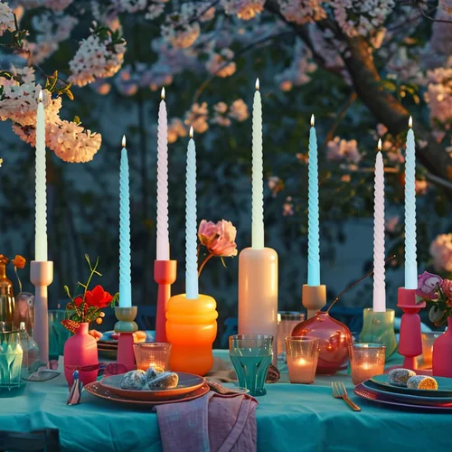 Vista 3 de MAITREYA Velas Cónicas de Color Crema Juego de 12 Velas para Decoración Bodas Fiestas Iglesia - Velas Sin Perfume Que No Gotean, 10 pulgadas