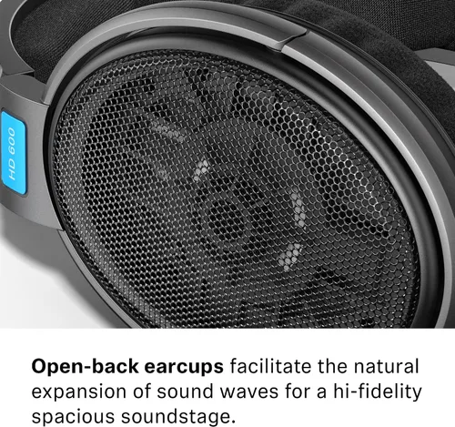 Vista 9 de Audífonos profesionales abiertos Sennheiser HD 600, Negro
