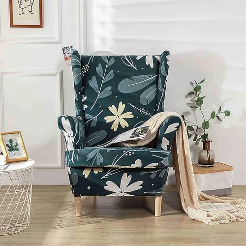Vista 17 de Morbuy Fundas para silla con respaldo de alas de 2 piezas, funda moderna para silla con respaldo de ala, funda elástica para silla con respaldo