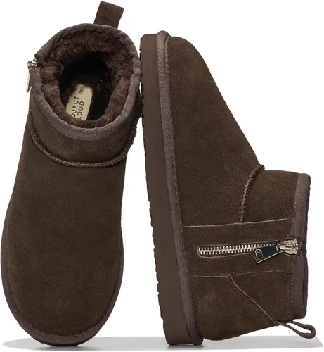 Vista 21 de Project Cloud 100% Cuero Genuino Botas Botas de Tobillo para Mujer Zapatos Castaño