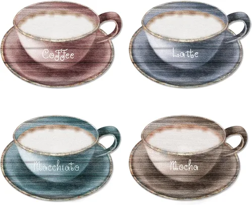Vista 10 de 4 letreros de metal para taza de café para pared, cocina, decoración de pared, decoración de pared, cafetería, cafetería, tienda, hogar, cocina