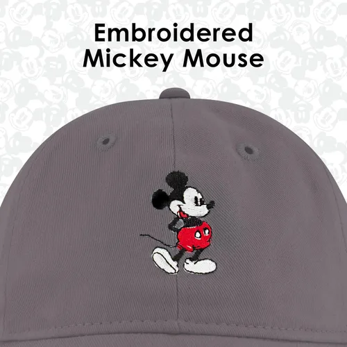 Vista 3 de Concept One Disney Mickey Mouse - Gorro de algodón bordado, ajustable, con ala curvada