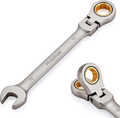Vista 13 de Juego de llaves de trinquete SAE de 15 piezas (1/4 ″ – 1 ″), llaves combinadas de cabeza flexible de 72 dientes, kit de herramientas mecánicas Cr-V