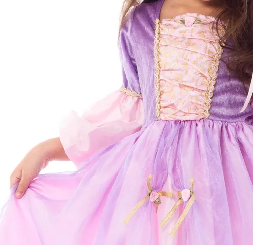 Vista 5 de Little Adventures clásico vestido de princesa, de Rapunzel, disfraz para niñas, M (3-5 años), Deluxe