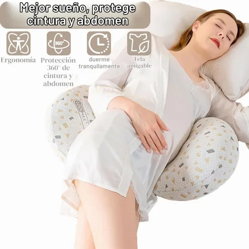 Vista 3 de Almohada de embarazo para dormir, almohada de maternidad con soporte para caderas, espaldas, piernas, almohada de maternidad con funda desmontable