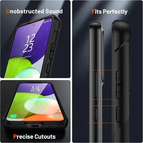 Vista 4 de Jeylly Funda para Samsung Galaxy A52 5G, Galaxy A52 Funda para teléfono con protector de pantalla híbrida de silicona antiarañazos, funda de defensa