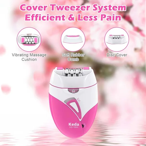 Vista 4 de Depiladora para mujeres, depiladora de piel glabrousa de deslizamiento suave con 2 velocidades y luz LED, depilación facial eléctrica adecuada