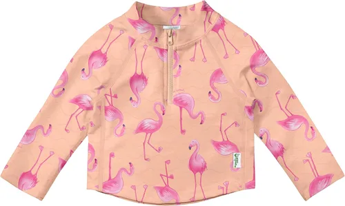 Vista 5 de green sprouts Camiseta de manga larga con cremallera para niño Rosa Claro Flores Grandes