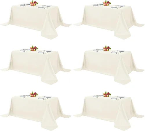 Vista 27 de Fitable - Paquete de 8 manteles rectangulares: telas de mesa lavables, resistentes a las manchas y sin arrugas, cubiertas de mesa reutilizables