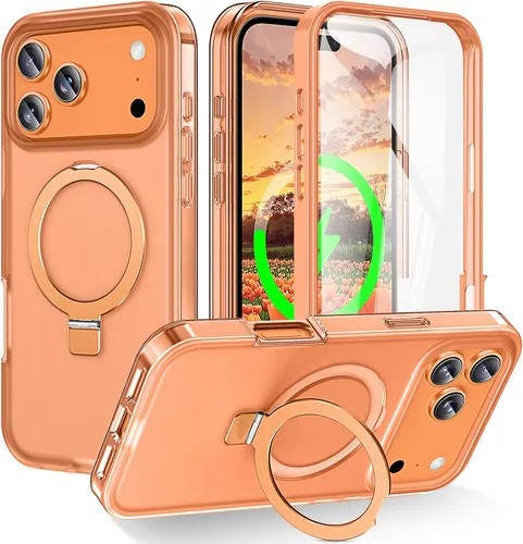 Vista 43 de Funda de cuerpo completo a prueba de golpes para iPhone 13 Pro con soporte magnético invisible [compatible con MagSafe] protector de pantalla
