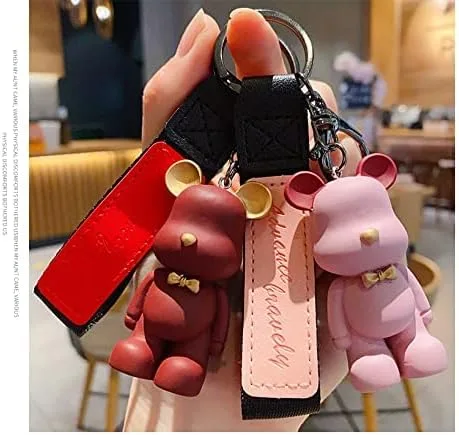 Vista 4 de CmfyArt Men Women elegant Nordic Europe style vintage bow knot Bear Keychain Key-ring