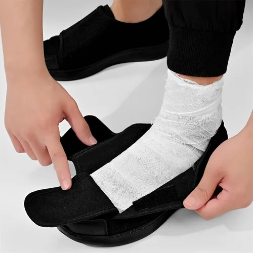 Vista 7 de Zapatos anchos para hombre, fáciles de poner, ajustables, ligeros para diabéticos, edema, juanetes, artritis, pies hinchados, zapatos ampliadores