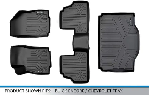 Vista 6 de SMARTLINER Juego de alfombrillas de piso de ajuste personalizado de 2 filas y revestimiento de carga compatible con Buick Encore 2013-2022