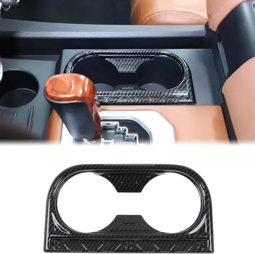 Vista 10 de Aunginsy Moldura del Portavasos del Reposabrazos Central del Asiento Delantero Compatible con Toyota Tundra 2014-2021, Cubierta Decorativa del Panel