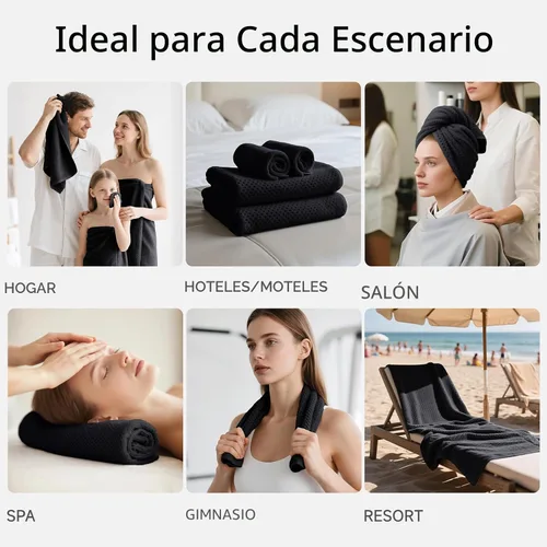 Vista 6 de REDKISS Juego de toallas de baño de 6 piezas, 2 paños de baño, 2 toallas de mano, 2 toallas de baño, forro polar coral ultra fibra, súper