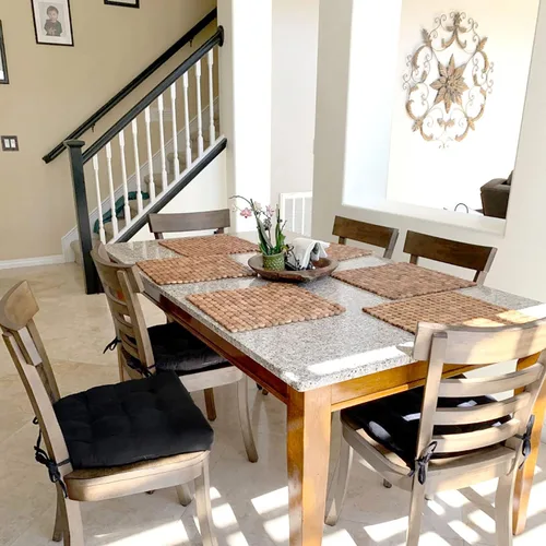 Vista 7 de Barnett Almohadilla para silla de comedor con lazos. Gamuza microfibra, microgamuza, reversible, relleno de espuma de látex, se puede lavar a Negro
