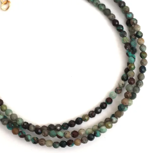 Vista 22 de Gempires - Pulseras de cuentas naturales de múltiples hebras, ligeras, hechas a mano, hipoalergénicas, de 8 pulgadas, chapadas en oro, elegantes