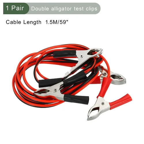 Vista 2 de YOKIVE 1 par de clip de cocodrilo doble con cable de prueba de puente de refuerzo Batería de conexión, ideal para equipos electrónicos