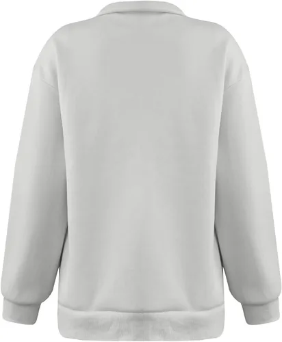 Vista 7 de Ceboyel Sudadera de gran tamaño con cremallera de un cuarto para mujer, sudadera con capucha Y2K para otoño, ropa de moda 2023