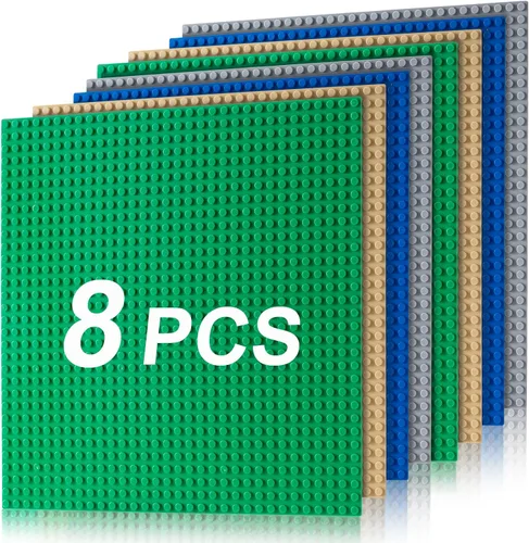 Vista 8 de Paquete de 4 placas base clásicas, placas de construcción para ladrillos de Verde-4 piezas