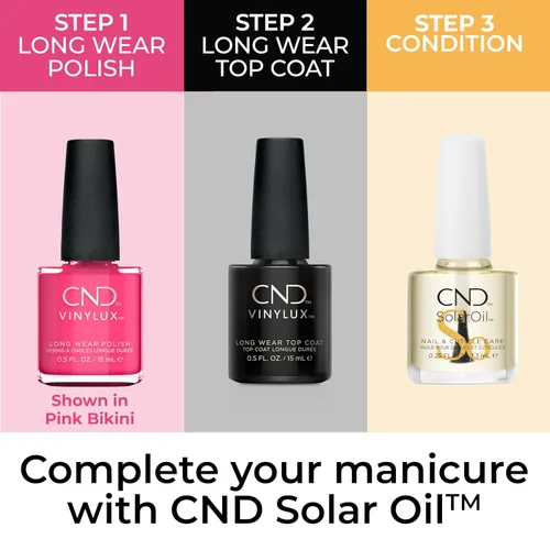 Vista 5 de CND Vinylux Esmalte de uñas de larga duración rosado, brillo similar al gel y color resistente al desconchonamiento, 0.5 fl oz Aurora #295