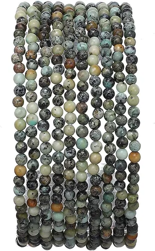 Vista 40 de BEADIA Cuentas redondas de jade africano natural de piedra suelta semipreciosas para hacer joyas 4MM 38cm/hebra