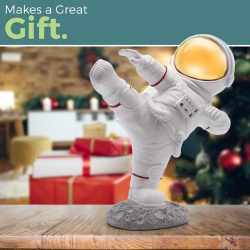 Vista 5 de Estatua de astronauta para decoración de escritorio y oficina, mini figuras espaciales para estantes, juegos y decoración de habitación de hombres