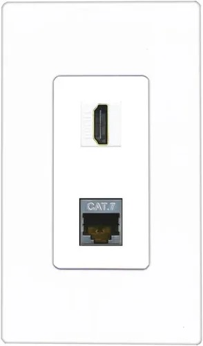 Vista 40 de RiteAV Placa de pared HDMI y Cat7 - 1 cuadrilla [negro/marfil]