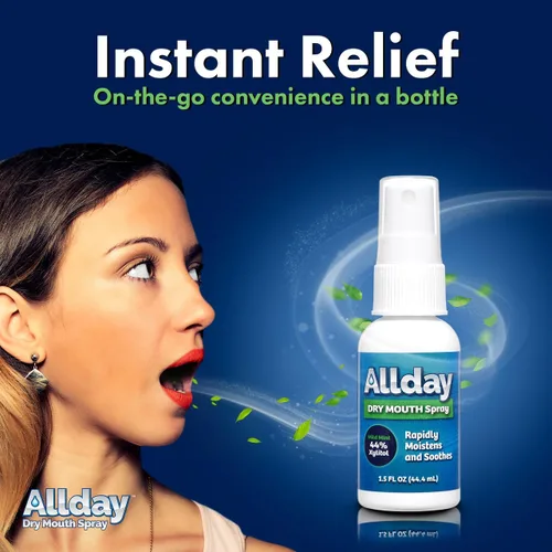 Vista 6 de Allday Spray bucal seco, xilitol de máxima resistencia, acción rápida, no ácido (paquete de 2)