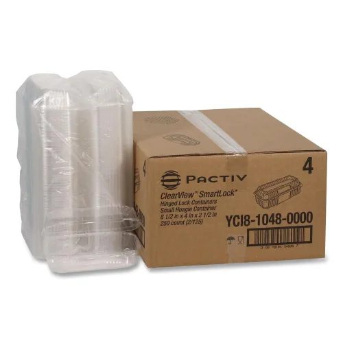 Vista 2 de Pactiv YCI81048 ClearView SmartLock Contenedores transparentes 7 1/2w x 3 1/2d x 4h 250/cartón