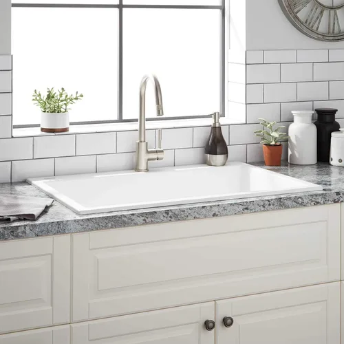 Vista 10 de Signature Hardware 433427 Algren 33" Drop In Single Basin Granito Composite Kitchen Sink