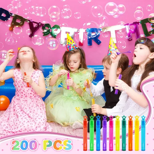 Vista 7 de SpringFlower 200 piezas de varitas mini para burbujas, surtido de juguetes para regalos de fiesta para niños, temática de cumpleaños, Halloween