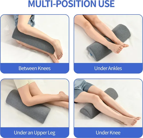 Vista 3 de Almohada de rodilla para dormir de espalda, almohada de piernas de espuma viscoelástica para dolor de espalda, soporte debajo de las piernas