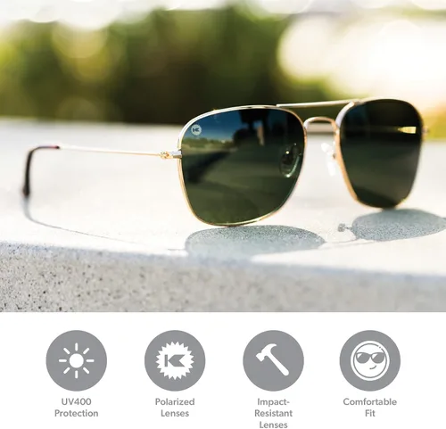 Vista 2 de Knockaround Mount Evans - Gafas de sol polarizadas estilo aviador cuadradas con protección UV400 completa