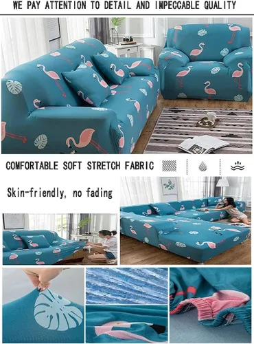 Vista 2 de Fundas elásticas para sofá de 3/2/4/1 plazas, en forma de L, funda protectora elástica con patrón para sala de estar, fundas protectoras universales
