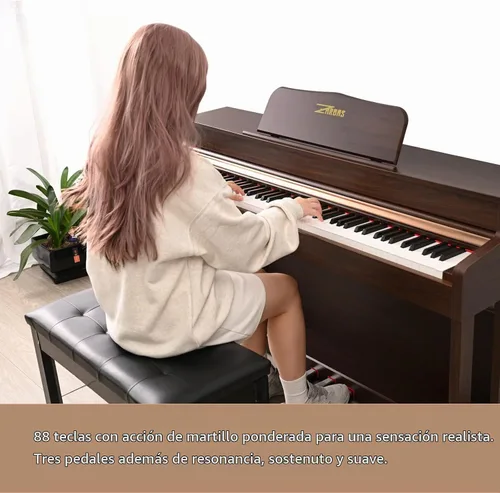 Vista 5 de Piano digital de 88 teclas con teclado de tamaño completo y teclas completamente ponderadas, teclado de piano acústico profesional con martillo