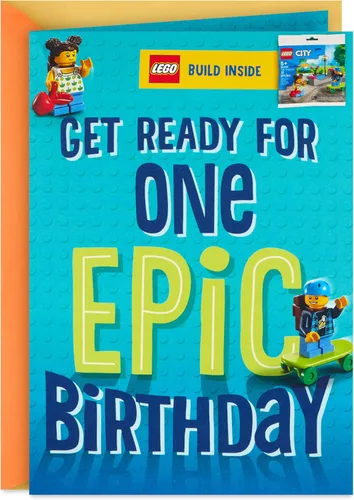 Vista 10 de Hallmark Tarjeta de cumpleaños para niños con Legos (kit de construcción Friends Market, a partir de 5 años)