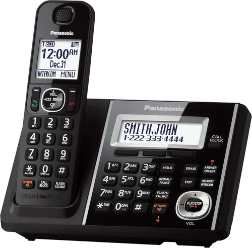Vista 2 de Teléfono fijo con banda de frecuencia Dect kx-tgf340b Panasonic, Negro