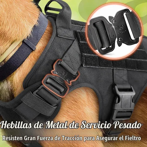 Vista 2 de rabbitgoo - Arnés táctico para perro, chaleco militar resistente sin tirones Negro