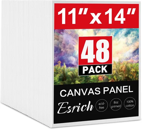 Vista 15 de ESRICH Mini lienzos para pintar, lienzo de 4 x 4 pulgadas a granel, paquete de 72 paneles de lienzo pequeños, lienzo de pintura de algodón