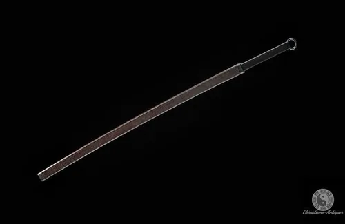 Vista 2 de GLW Espada Batalla Anillo Pommel Dao Han Espada Compuesto Patrón Doblado Hoja de Acero Sharp#0950
