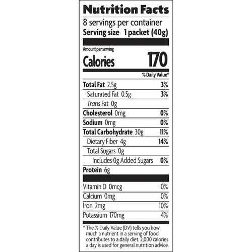 Vista 2 de Nature's Path Organic Homestyle Avena Instantánea, 11.3 oz (Paquete de 6), Sin Gluten, Sin OGM Gluten-Free 0g Added Sugar Oats: 40g whole grains