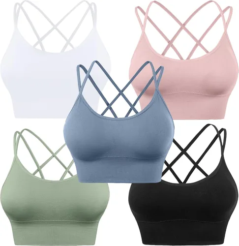 Vista 15 de Sujetadores deportivos con espalda cruzada para mujer, con tirantes