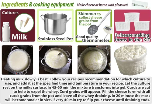 Vista 5 de PetriStor Molde de queso suave para queso, 3 piezas, 1.25 cuartos de galón, molde de queso mediano, suministros caseros para hacer queso, molde